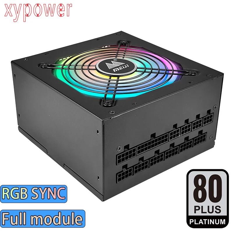 Блок питания для ПК DB 1200 Вт 1100 Вт 1000 Вт 850 Вт 700 Вт 750 Вт 800 Вт, цветная подсветка, платиновая медаль, блок блока питания, черная Бесшумная игра ATX Power BTC