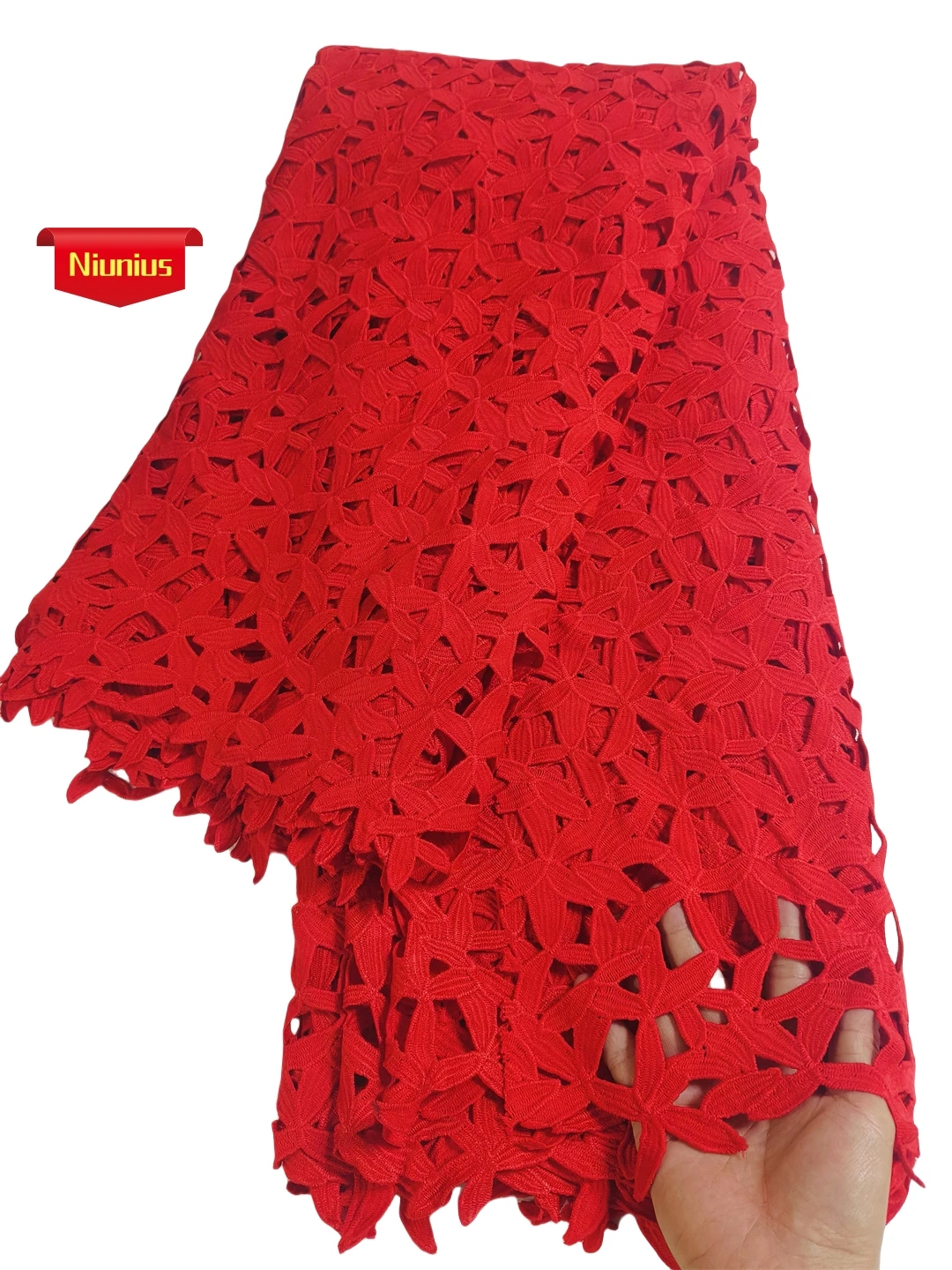 Classic white Guipure Lace Soft Skin Friendly Eembroidery Cord Fabric for Party Dress NN825_z
