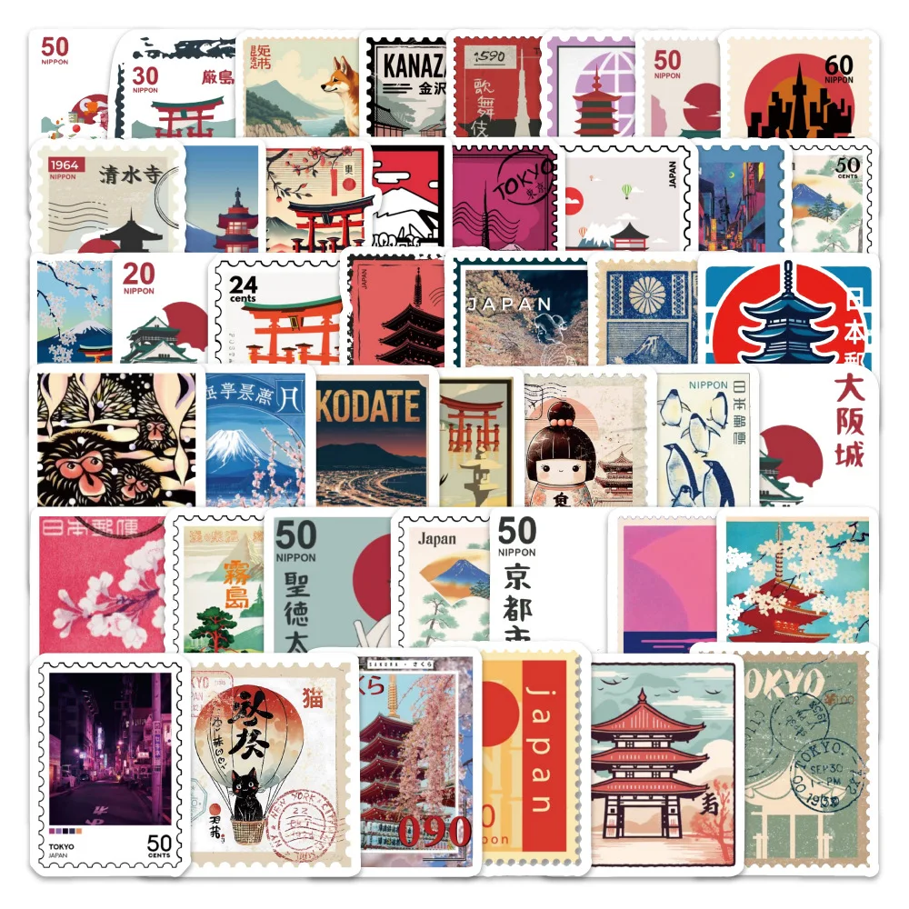 10/40/80PCS Japan Reise Stempel Cartoon Graffiti Aufkleber Personalisierte Dekorative Wasser Tasse Telefon Fall Fahrrad Aufkleber kinder Spielzeug