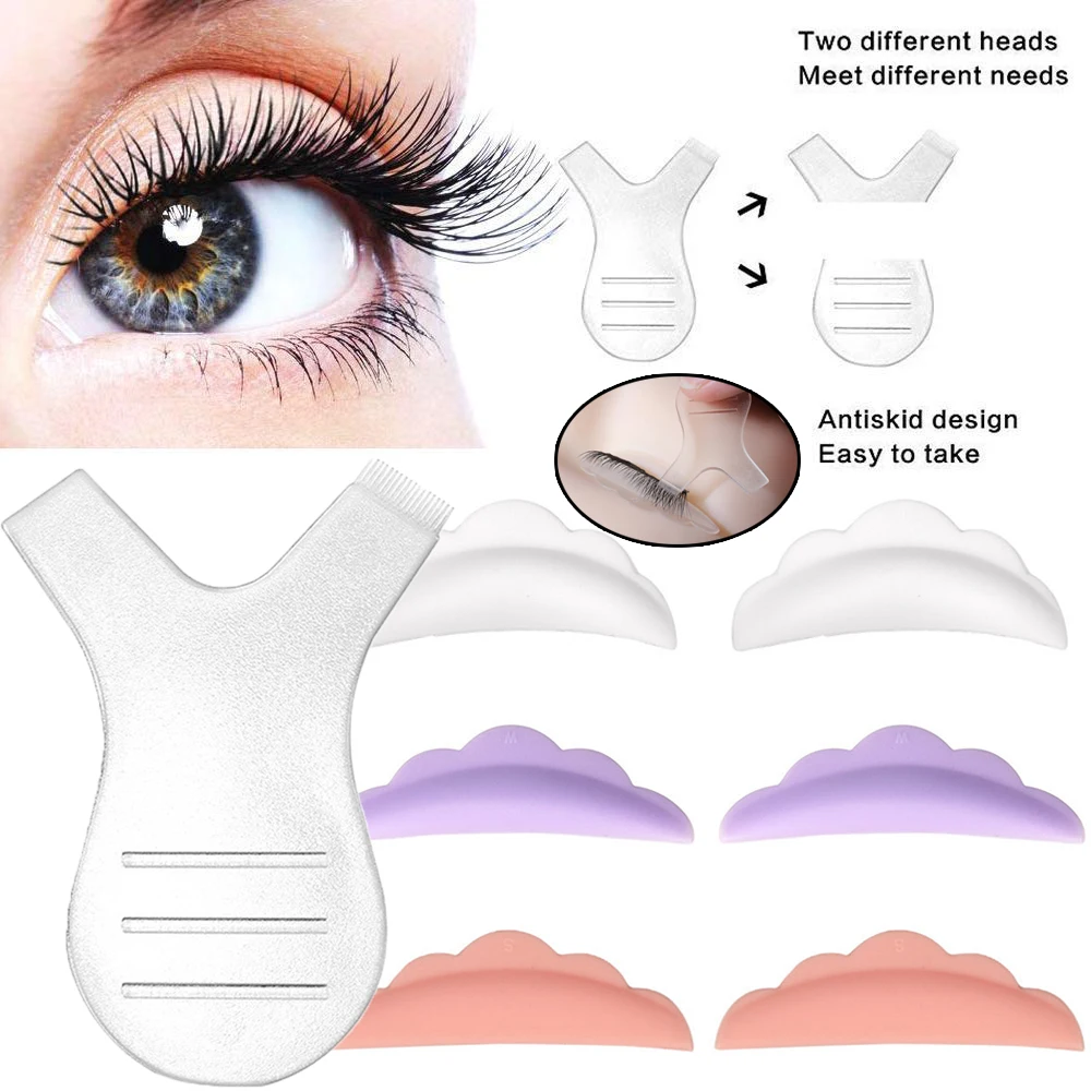 

Mini Plastic Applicator Comb Makeup Tools Curler Y Shape Lift Shield Rods Eyelashes Pads Eyelash Brush Set Grafting Eyelashes