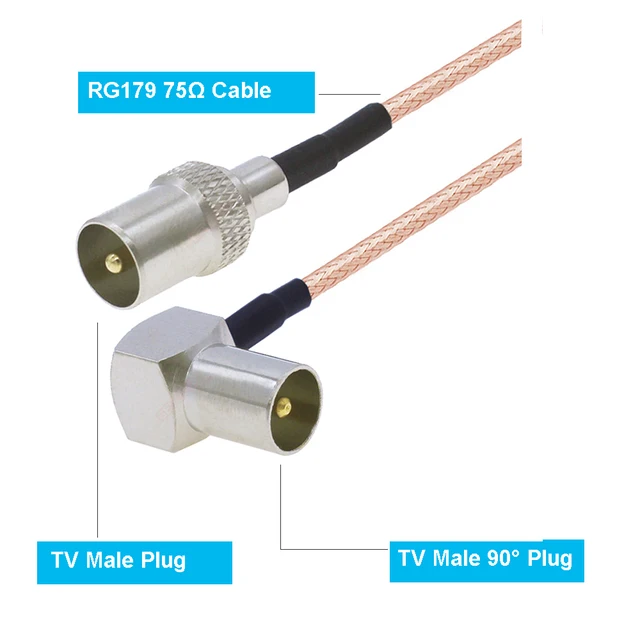 5 Conectores Coaxiales Pal Rf Hembra A Macho, Antena De Tv | Meses Sin