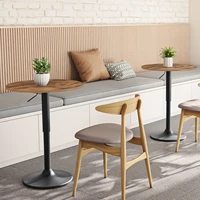 Bar Table, Height-Adjustable Round Pub Table 27-35.4 Inches, Cocktail Table with Sturdy Base, Modern Style 2