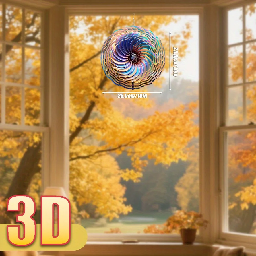 3D 홀로그램 가리비 모양 회전 장식품 25.5cm 양면 걸이식 장식품 크리스마스 정원 장