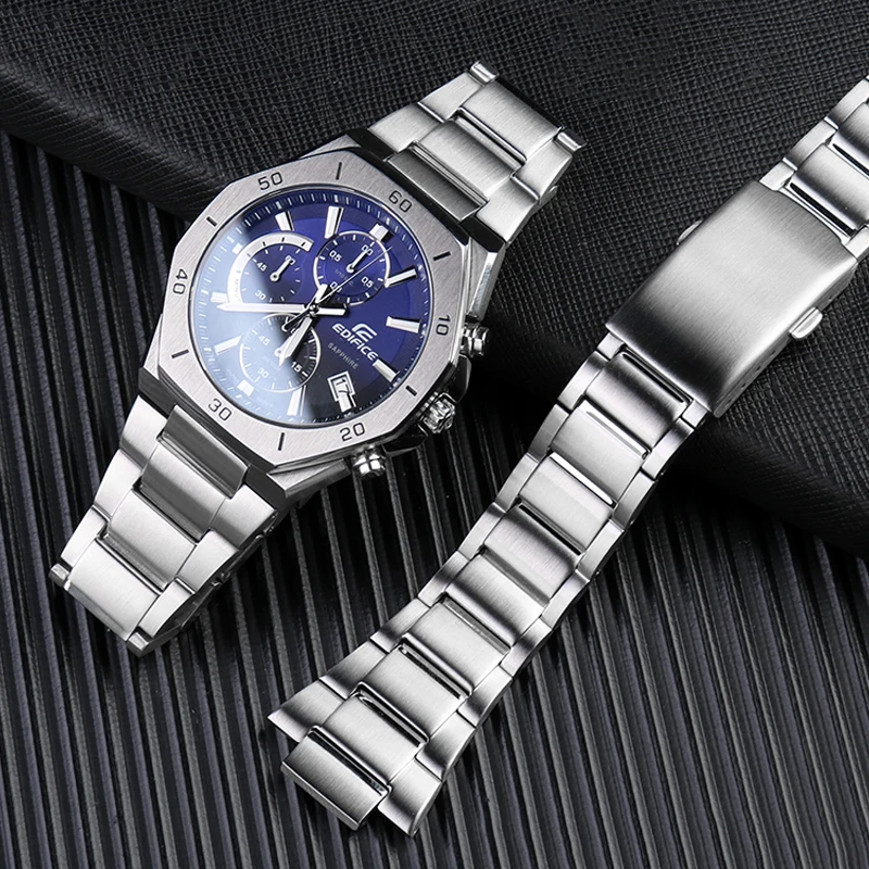 Business Solid Stainless Steel Watch Band for Casio Edifice Series