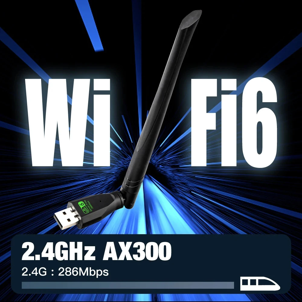 WIFI 6 USB 어댑터 AX286 네트워크 카드 동글 2.4GHz 802.11AX ..