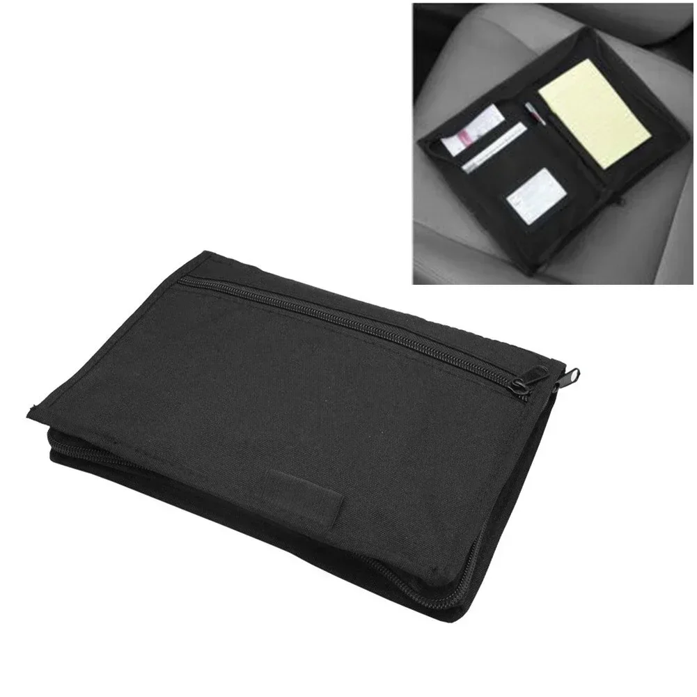 Car Glove Box Storage Organizer Document Storage Universal 24*18*2cm Black Folder Manual Multi Pockets Paper Bag Interior 1 Pc
