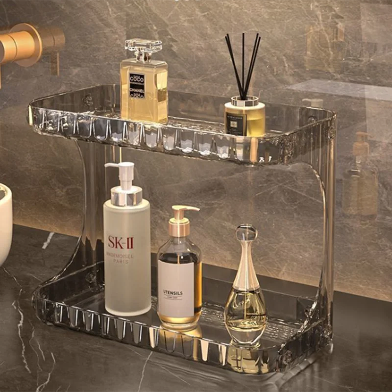 Cosmetics Storage Box Light Luxury Desktop Double-layer Transparent Acrylic Perfume Shelf