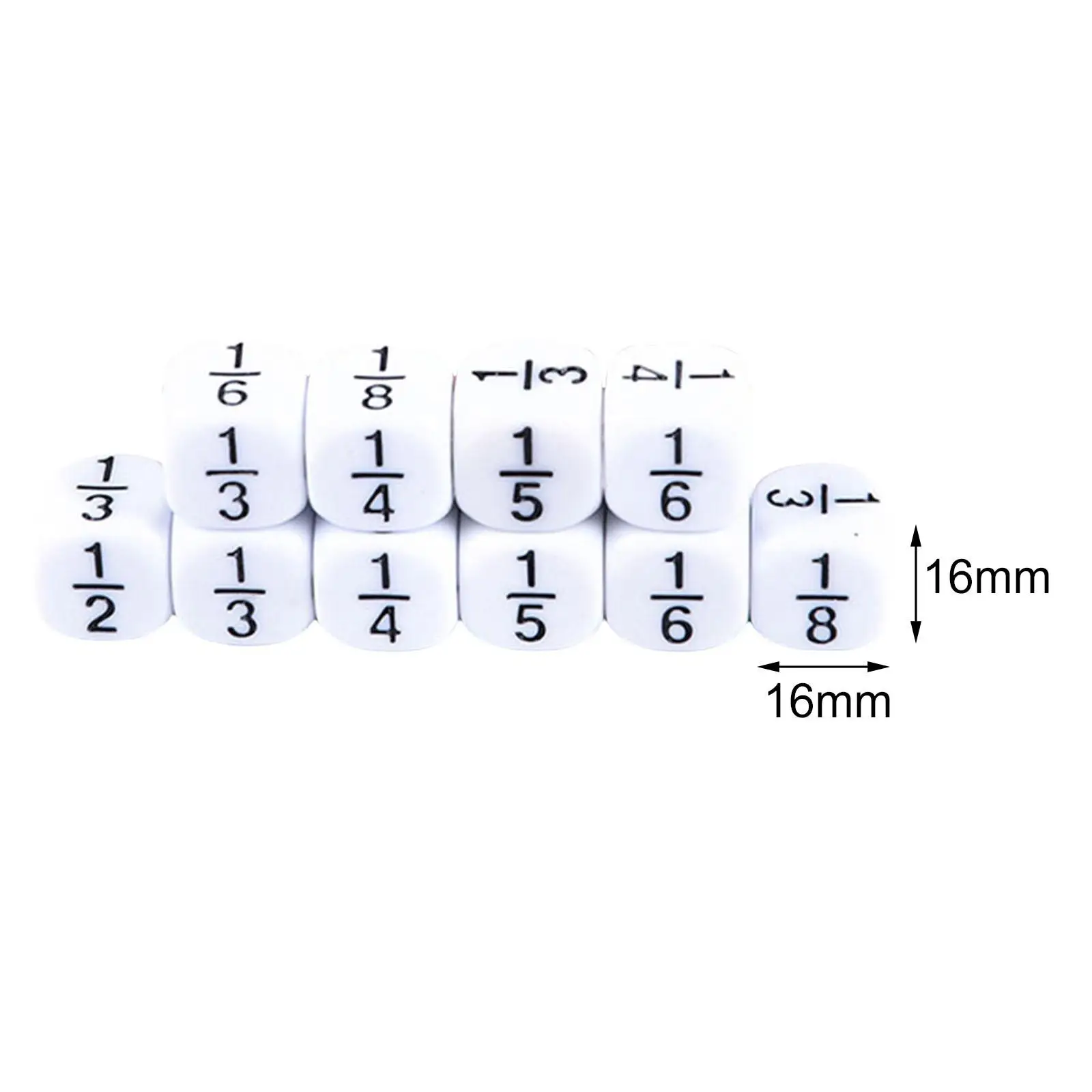 10x 4TH Grade Fraction Dice Educational Dice Math Manipulatives