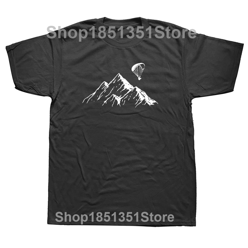 Lustige Paraglider Berge T Shirt Fallschirm Paragliding Liebhaber Grafik Baumwolle Streetwear Kurzarm T-shirt Herren Kleidung – Detail 2