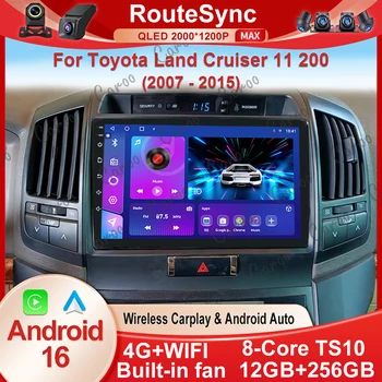 Radio Multimedia para Auto con Android 16 y Carplay para Toyota Land Cruiser 11 200 2007 2008 2009 2010 2011-2015, Reproductor Estéreo con GPS y DSP 1