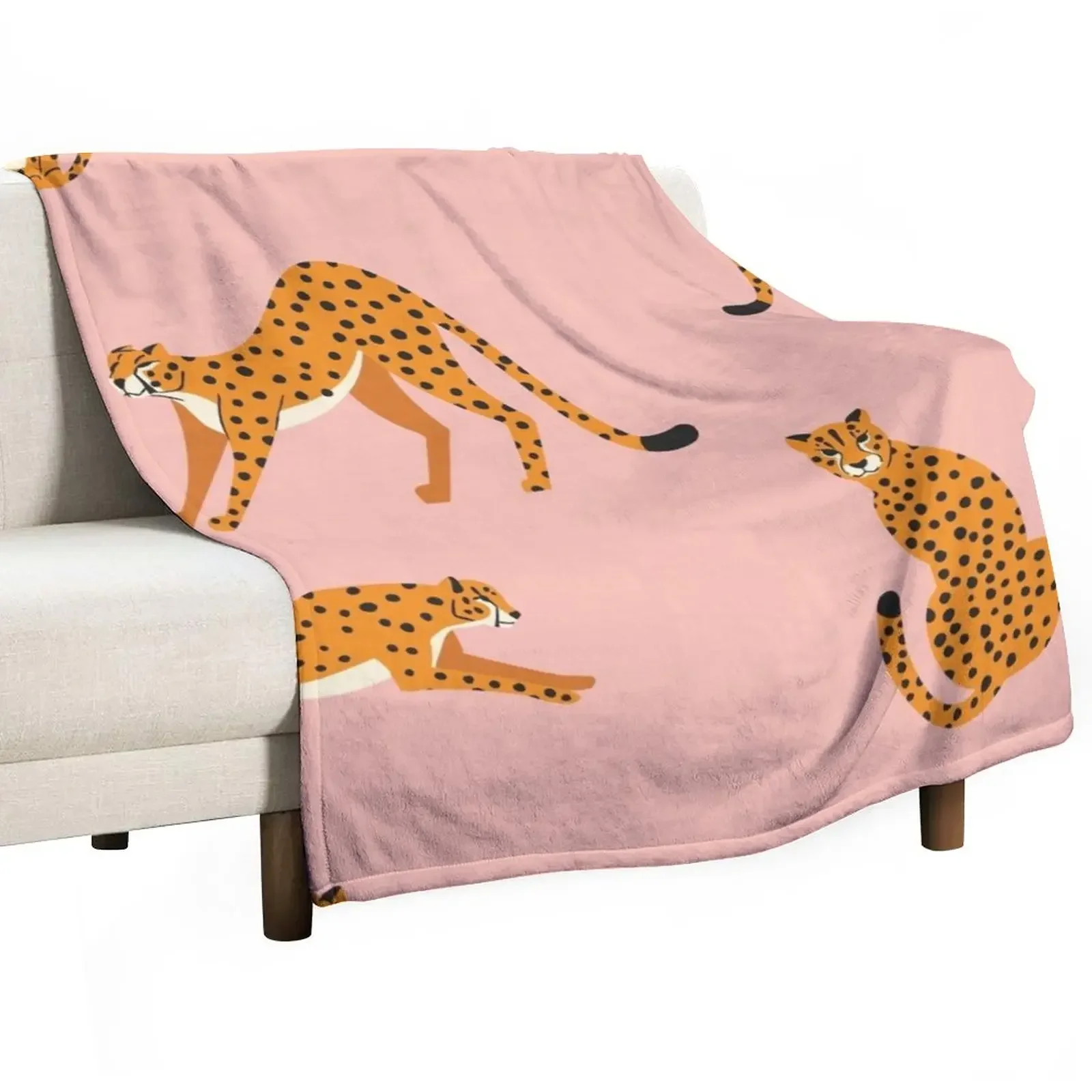 

Cheetahs pattern on pink Throw Blanket Bed linens Winter beds warm for winter Sofa Throw Blankets