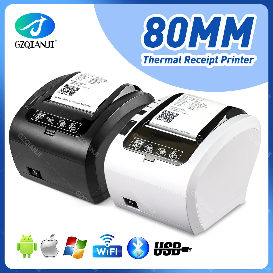 80Mm Stampante Termica Per Ricevute Pos Cucina Ristorante Stampante Per Banconote Stampante Pos Usb Bluetooth Wifi Porta Lan Stampante Macchina Maker