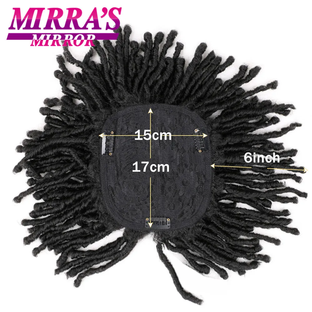 Dreadlock Hair Topper Half Wigs for Women with Clips Synthetic Braided Short Dreadlocks Toupee Afro Wig for Thinning Hair