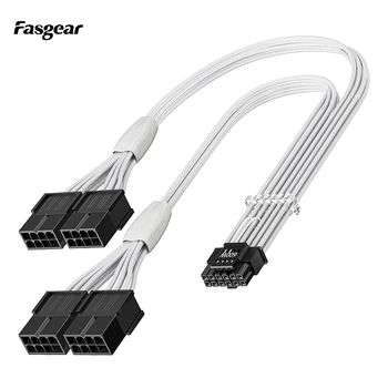 Fasgear PCI-e 5.0 연장 케이블, 수-암 슬리브, 40cm, 12VHPWR 케이블, GPU GeForce RTX 3090Ti 및 4080 4090 호환