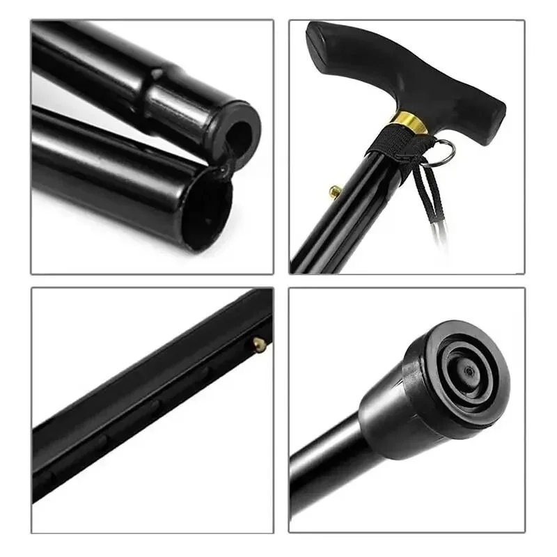 Adjustable Length Telescopic Folding Hiking Stick for Elderly People