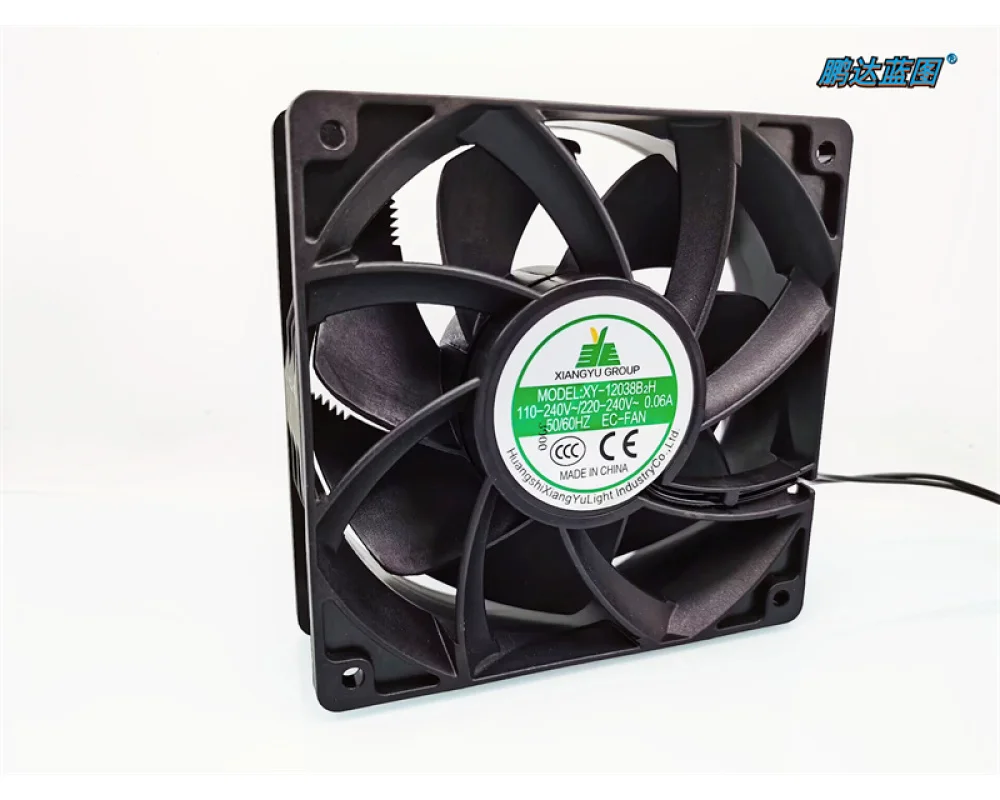 XY-12038B2H 12038 High Air Volume 110V 220V Energy Saving Boosting 12cm Cabinet Case Cooling Fan 120*120*38mm dp200a p n2123xsl hbl hsl xbl hbt for sunon 12cm 220v fan in stock