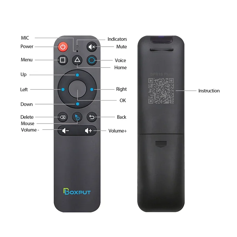 BOXPUT BPR1 BPR1S Plus BT 5.0 무선 에어 마우스 IR 학습 2.4G, 스마트 안드로이드 Tvbox 용 자이로 스코프 음성 BT 원격 제어 포함