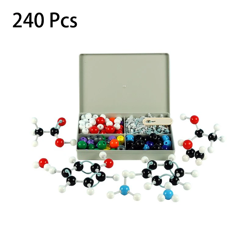 Organic Chemistry Model Kits 240 Pcs Chemical Set Model Molecular Structure Model kit and Organic Chemistry Atom Bonds Medical Laboratory Chemicals Classroom