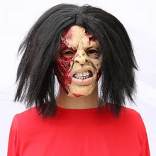  Horror Haunted House Props Adult Cosplay Funny Halloween Masks Escape Room NPC Sadako Female Ghost Headgear Decoration Masked 