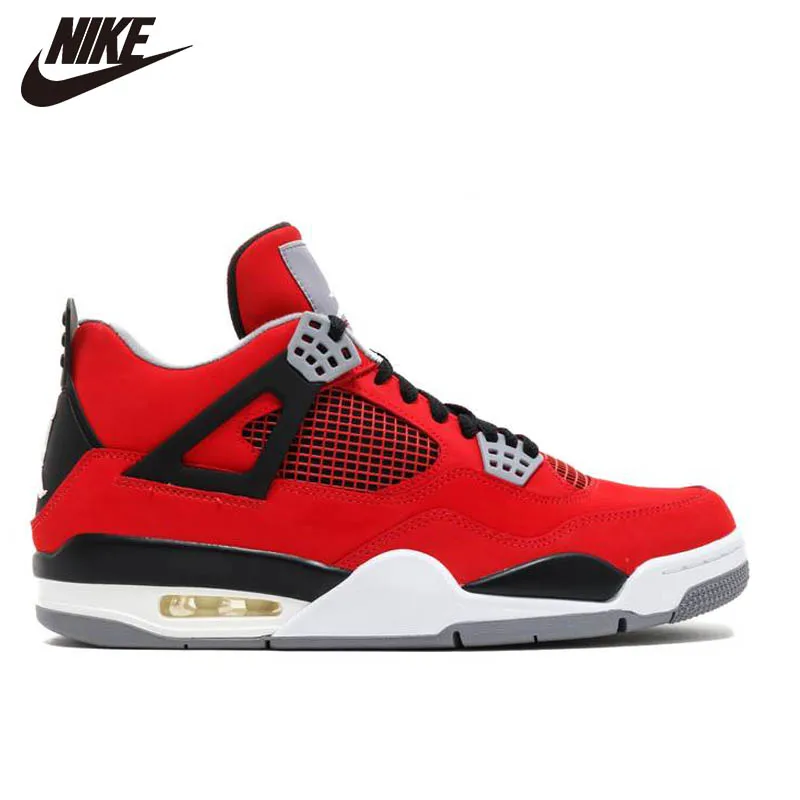 Cheap Real Jordan Nike Air Jordan 4 Retro Men Basketball Shoes Toro Bravo Bred Fire Red Black Cat White Cement Cactus Jack Sports Sneakers