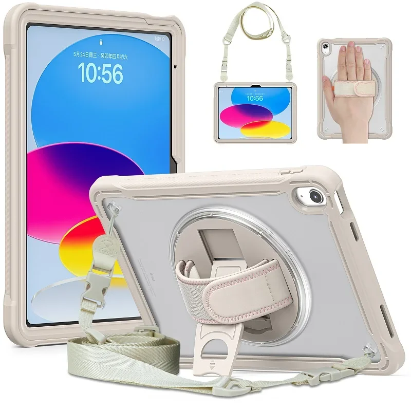 Custodia Antishock Per IPad Con Cinturino – Rotazione 360° – Protezione 3 Strati