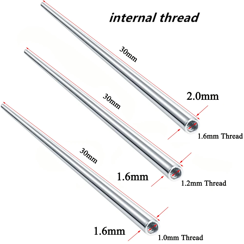 Surgical Steel 14/16/18G Insertion Pin Taper for Threadless Jewelry Nostril Piercing Taper Push in Earrings Body Piercings Tool