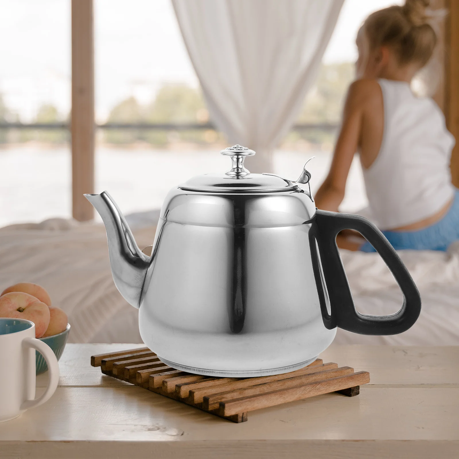 

Stainless Steel Tea Pot with Strainer Teapot Infuser Tea Kettle Teaware Water Kettle for Home
