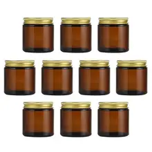  10pcs Useful Small Candle Cup Glass Empty Candle Holder for Candle Making with Aluminum Lids 