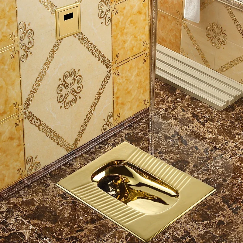 #Automatic Concealed Stool Sensor Golden Toilet Flush Valve Infrared Potty Chair Flush Valve 3