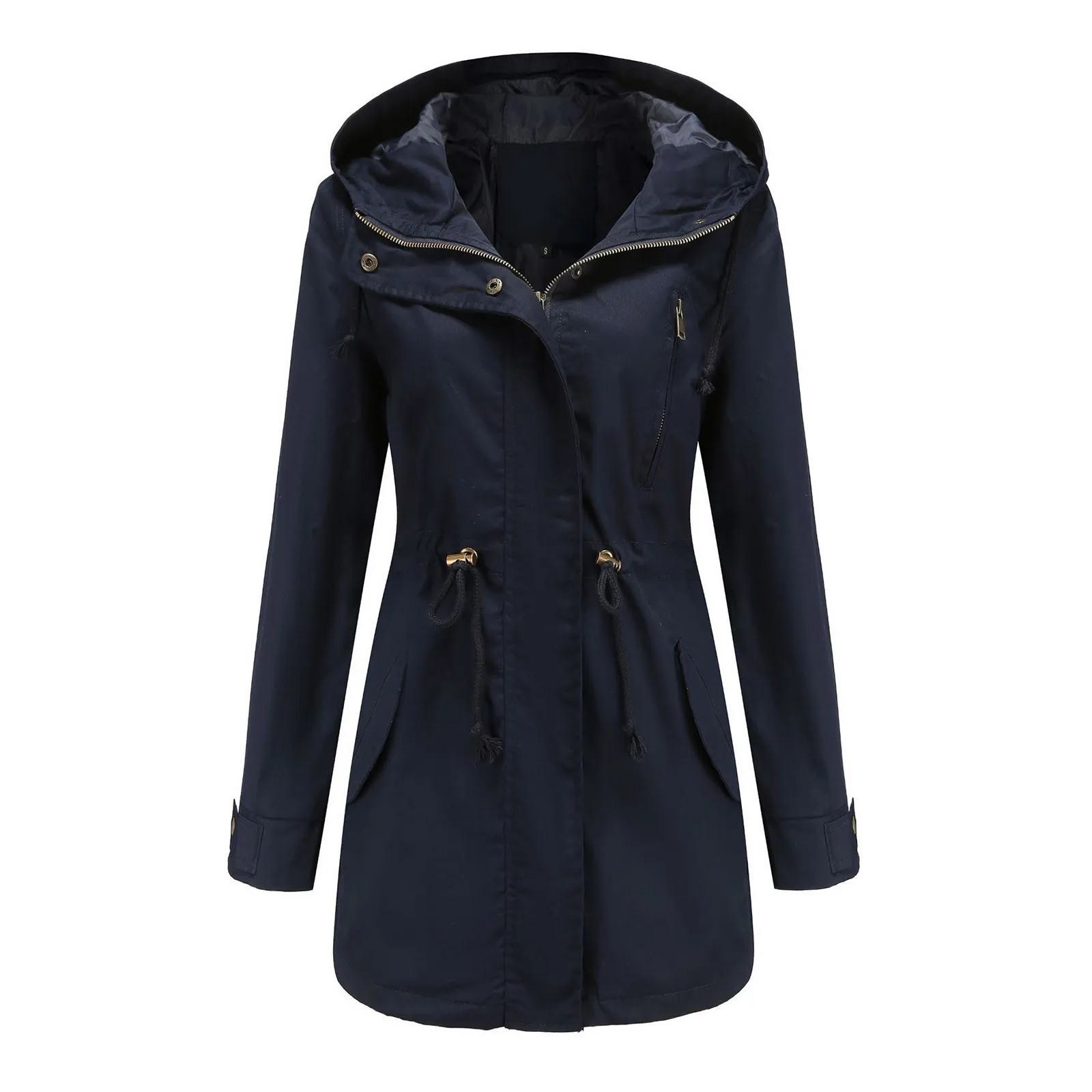 

Women'S Trench Coat Hooded Windbreaker Women'S Outwear External Clothing With Large Sizes Loose Solid Women'S Coat 2023 Trend