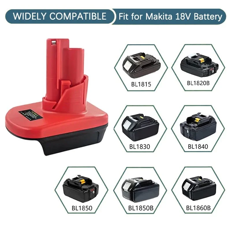 Adaptador Batería Makita 18V A Milwaukee 12V · Convierte Litio A Herramientas Milwaukee M12
