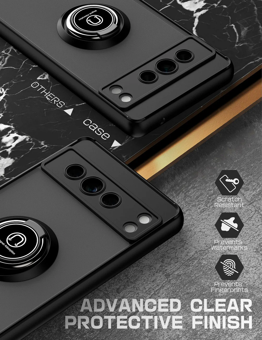 Rotatable bracket stand phone case for 8 7 Pro 7A Pixel7 Pixel 6 pro Finger Ring Holder Hard back cover_voghion.com