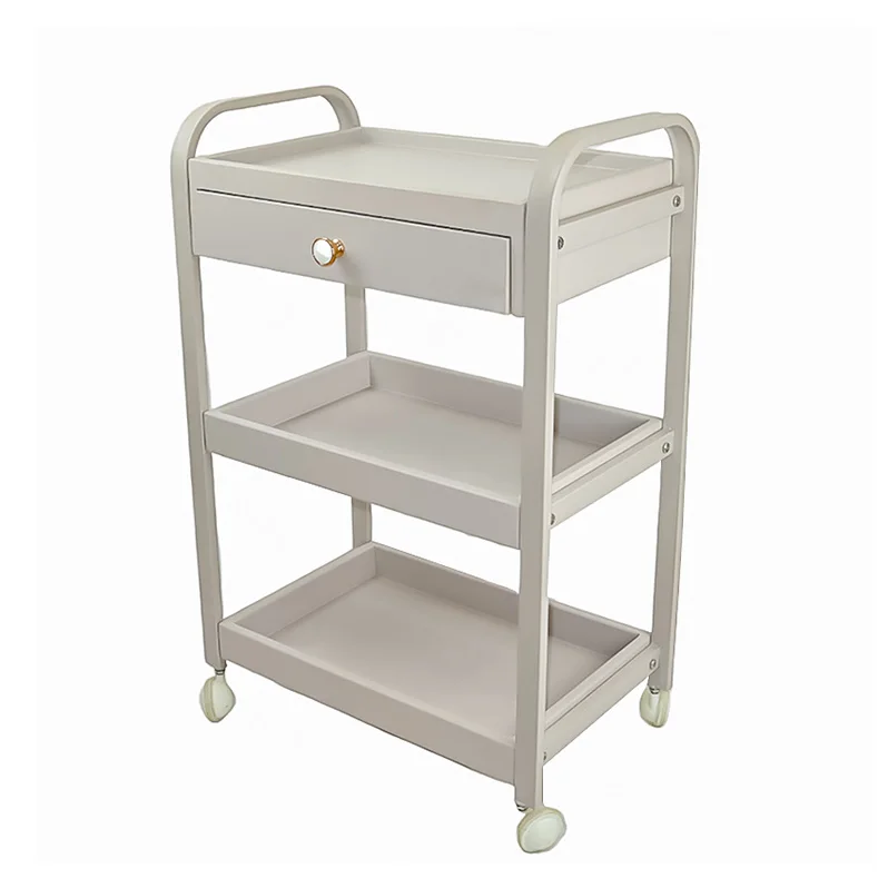 Beauty salon special high-end beauty car trolley multi functional shelf drawer beauty nail nail mobile tool car stainless steel drawn men s and children s clothing store special wall display display props shelf hanging clothes hanging side