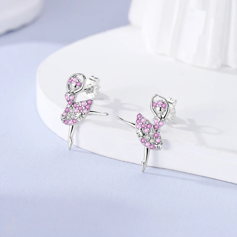 Scee761bb3aa64123bc8e206cb1317739F Hot Selling 925 Sterling Silver Pink Bow Butterfly Zircon Exquisite Earrings Suitable For Girls Charming Jewelry Gifts Mallzona