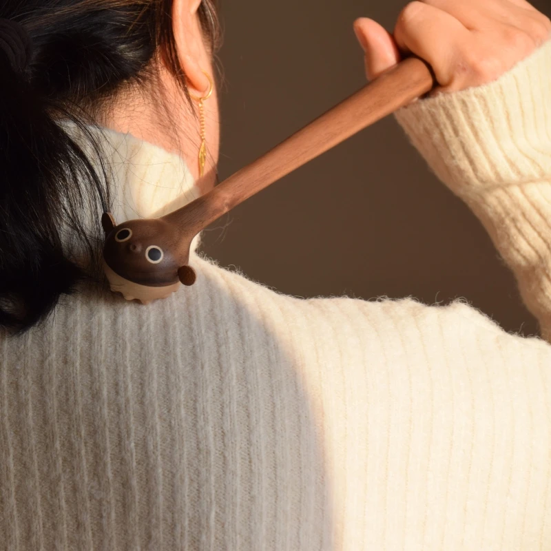 오리지널 포포이스 이치 스크래치 마사지 해머 등긁개 도구 다른 사람이 필요하지 않음 나무 동물 모양의 가정 장식