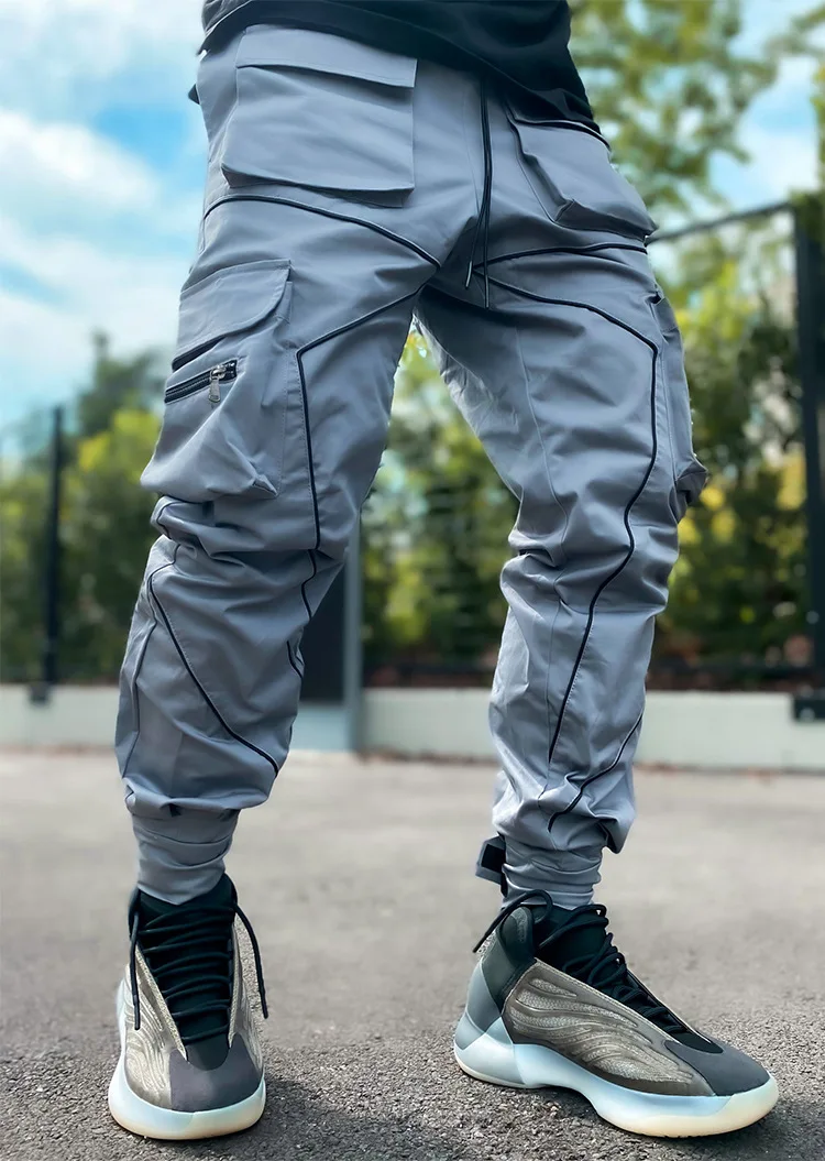 New 2025 Men's Casual Cargo Pants Loose Fashion Striped