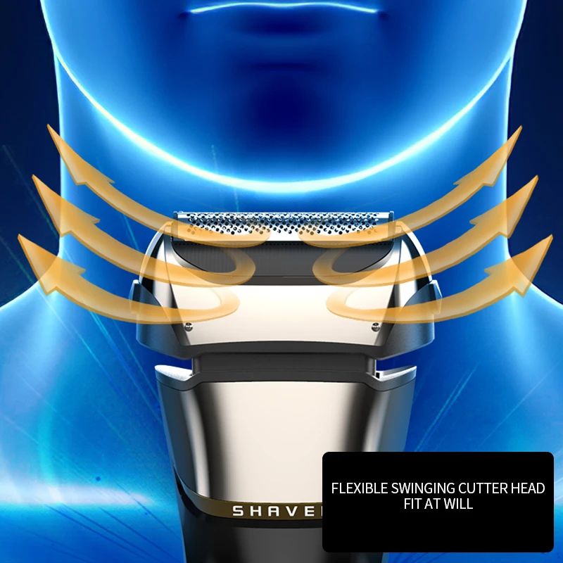Electric Shaver 4D For Men Rechargeable Shaving Beard Razor Trimmer Machine For Barber USB Type-C Rechargeable Waterproof FK-608