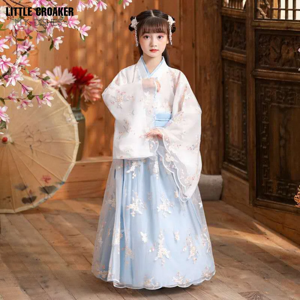 Cinese Hanfu ragazza bambini costumi Cosplay pizzo bambina vestito