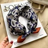 Retro Style Paisley Houndstooth Printed Square Scarf Soft Satin Thin Smooth Neck Scarf Sunscreen Headscarf For Women Head Wrap 5