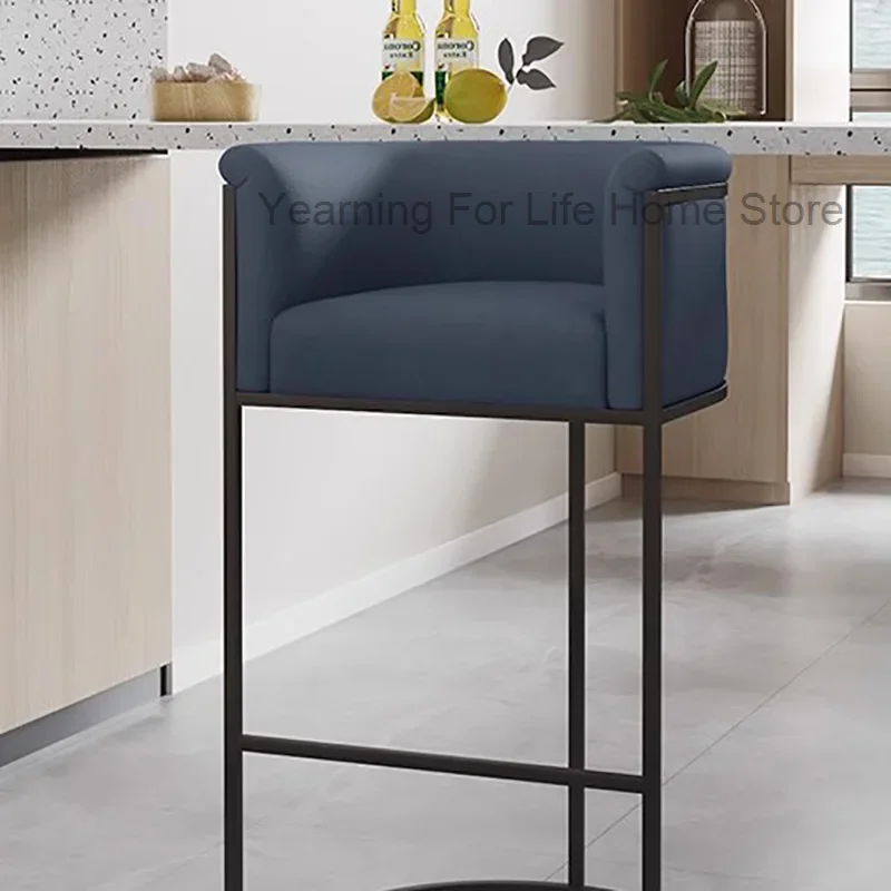Nordic Design Pink Ergonomic Bar Chairs Accent Desk Luxury Bar Chairs High Counter Stool Cadeira Alta Salon Furniture YX50BC