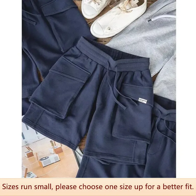  Trendy American Style Workwear Pocket Shorts For Men Summer Beach Fashion Five-point Pants Mid-pants 