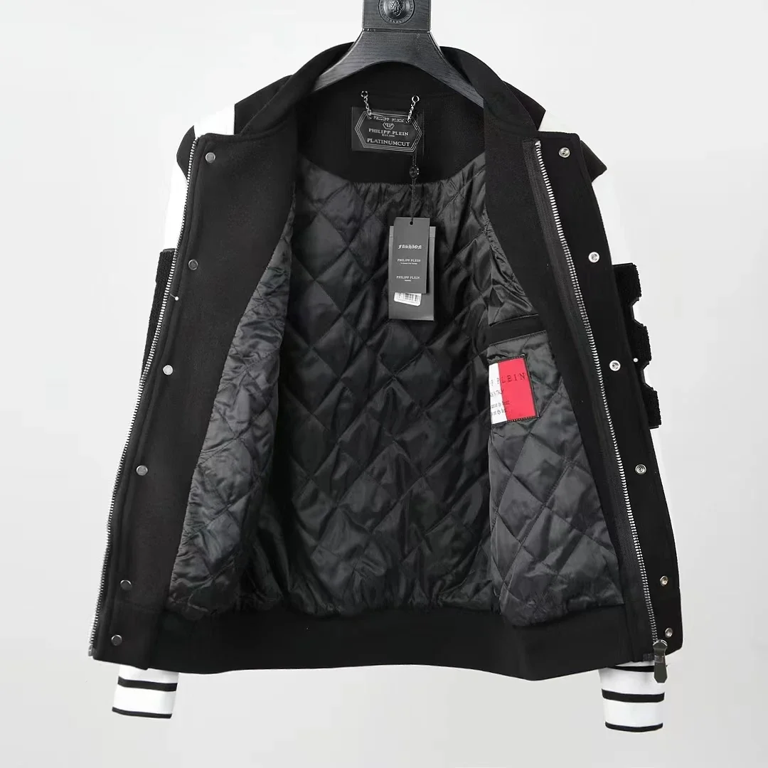 2024 Philipp Plein New Autumn/Winter Classic Fashion Trend Warm Cotton-padded Jackets for Men/women Trend Printed Diamond Jacket 6