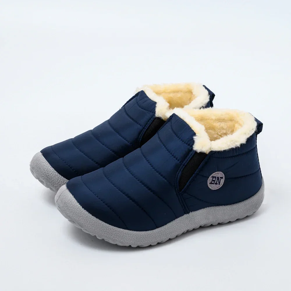 

Slip on Fashion Unisex Keeping Warm Ankle Boots Men Winter Snow Boots Shoes Women Man Waterproof Lightweight Flat Woman Shoeses
