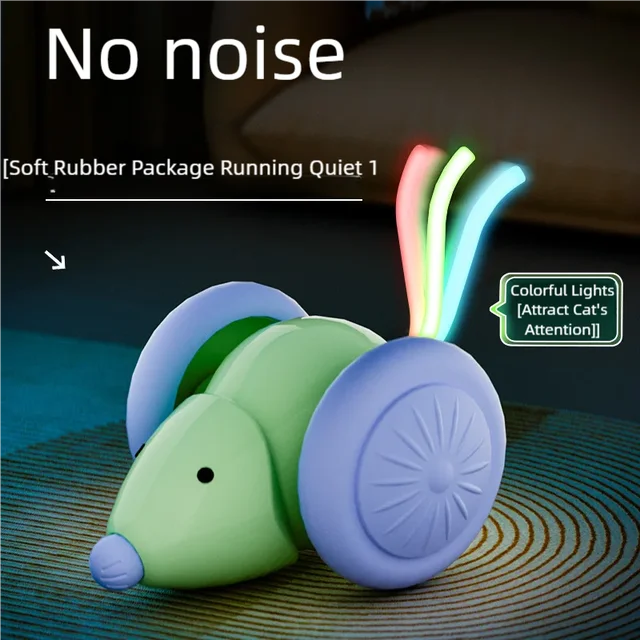 Interactive Cat Toy Electric Mouse Car Automatic Teaser Kitten Rechargeable Obstacle Avoidance Cat Car Toy for Indoor Smart Cats 4