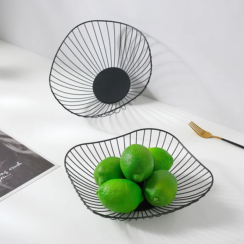 Fruit Storage Basket Metal Wire Home Dining Table Indoor