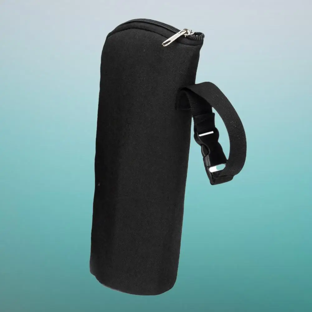 Black Insulated Eco-friendly Feeding Bottle Bag Thermal Zipper Closure