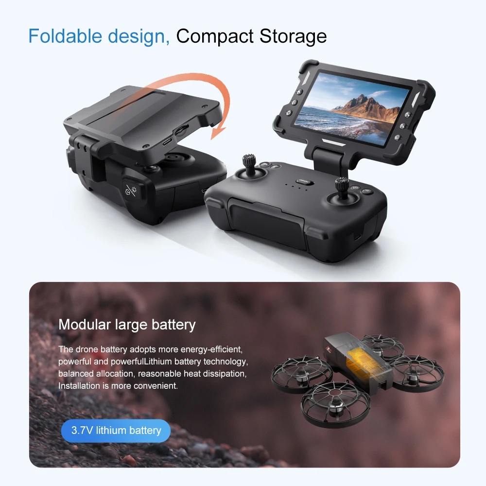 M8 Drone 4K Professionale Doppia Fotocamera con Schermo 5G WIFI FPV GPS Dron Brushless Flusso Ottico Hover Pieghevole Quadcopter Giocattolo Regali - immagine 5