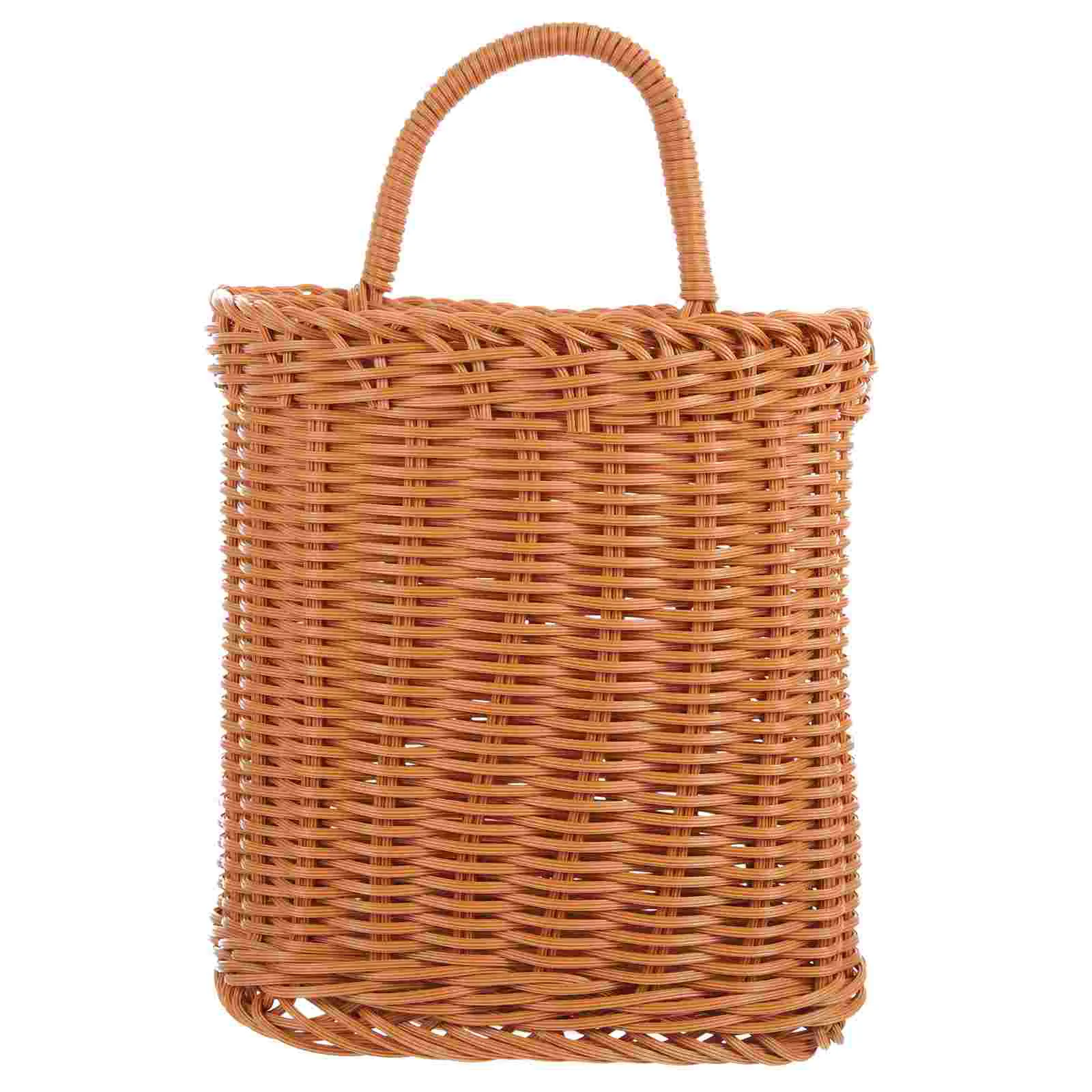 

Wicker Woven Hanging Basket Wall Hanging Basket Organizer Fruit Vegetable Rattan Waste Basket Farmhouse Bin Wall Planter