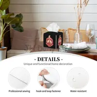 Delta Sigma Theta Sorority Tissue Box Cover Square Tissue Holder with Belt Bottom Leather Napkin Holder for Vanity Countertop 2