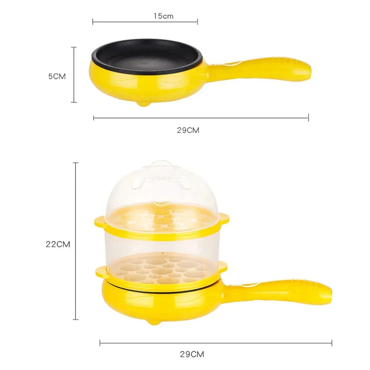 Electric Frying Pan, Omelette Maker Steamer Egg Cooker Eggs Mini Plug-in Frying Pan Automatic Power-off Breakfast Machine 6